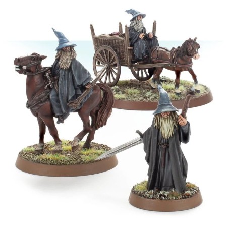 Gandalf the Grey à pied, monté et sur charrette