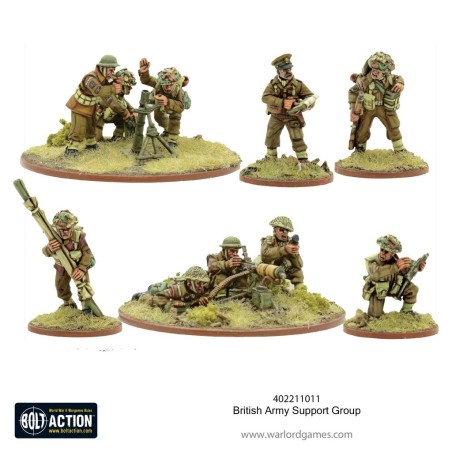 Bolt Action - British Army Support Group (HQ, Mortar & MMG)