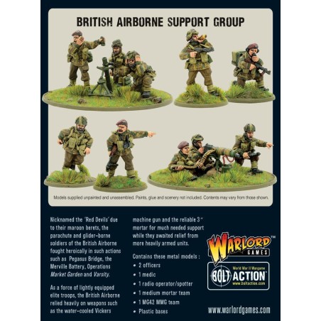 Bolt Action - British Airborne Support Group (HQ, Mortar & MMG)