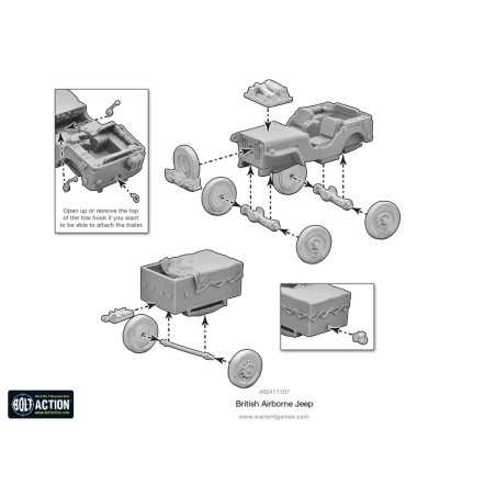 Bolt Action - British Airborne Jeep & Trailer