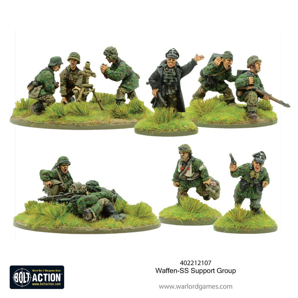 Bolt Action WaffenSS Support Group (HQ, Mortar & MMG) HOBBY