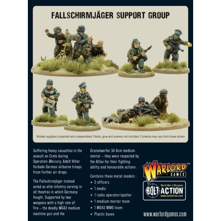 Bolt Action - Fallschirmjäger Support Group (HQ, Mortar & MMG)