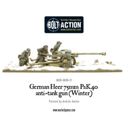 Bolt Action: German Heer 75mm Pak 40 anti-tank gun (Winter)