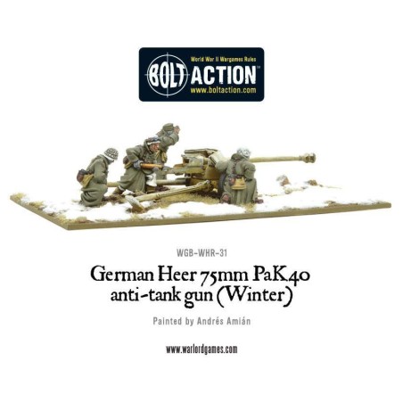 Bolt Action - German Heer 75mm Pak 40 anti-tank gun (Winter)