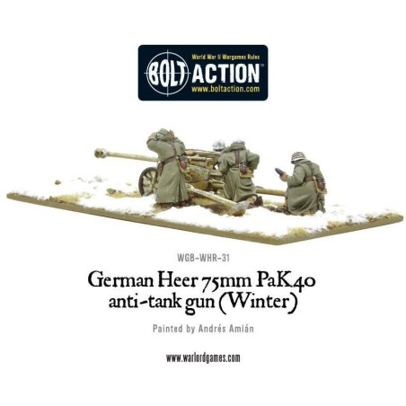 Bolt Action - German Heer 75mm Pak 40 anti-tank gun (Winter)