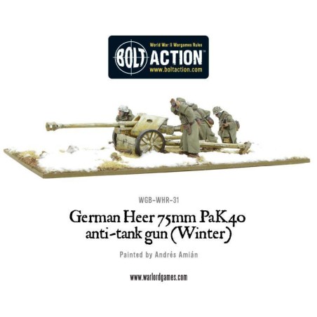 Bolt Action - German Heer 75mm Pak 40 anti-tank gun (Winter)
