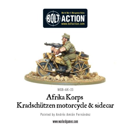 Bolt Action - Afrika Korps Kradschutzen motorcycle and sidecar