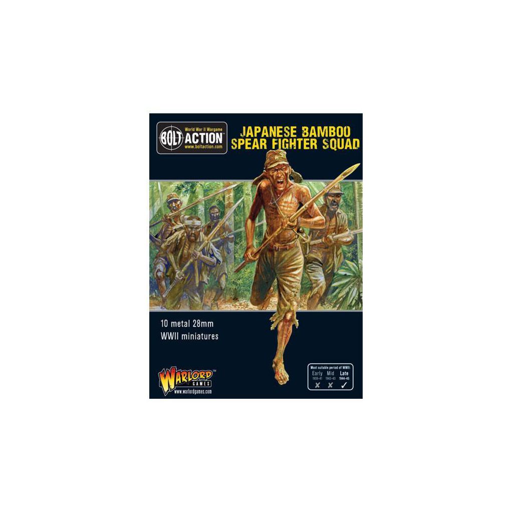 Bolt Action Japanese Bamboo Spear Fighter Squad - WWII Wargaming Miniatures Set Of 10 Figures