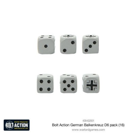 Bolt Action - German Balkenkreuz D6 Dice (16)