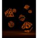 Oakie Doakie Dice Dés RPG Set Metal Glow in the Dark Golden Princess x7
