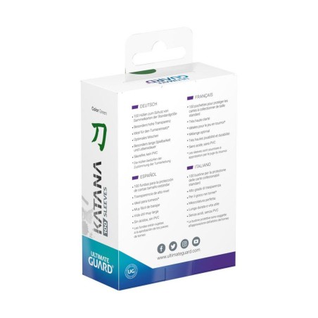 Ultimate Guard: 100 Pochettes Katana Sleeves Taille Standard Vert