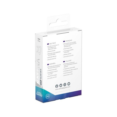 Ultimate Guard 60 Pochettes Katana Sleeves Format Japonais Blanc