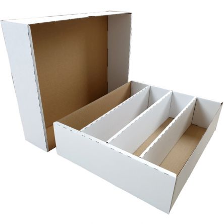 Boite carton blanc rectangle pour rangement 1000 cartes collection