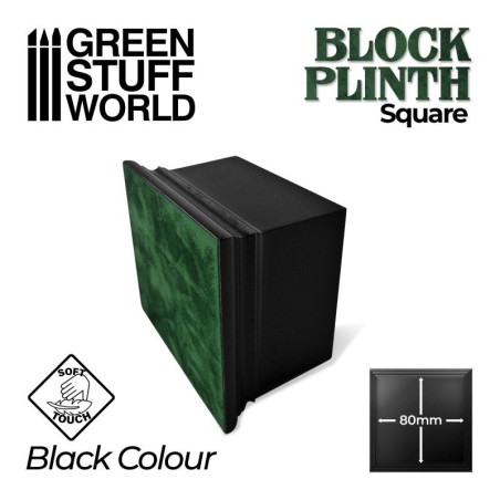 GSW: Socle Carré Ouvragé 8x8cm Noir
