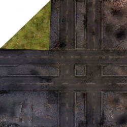 Tapis de Jeu Double: Ruined Street / Grassland (Latex)
