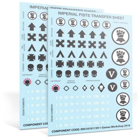 Imperial Fists: Améliorations et décalcomanies Primaris