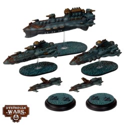 Dystopian Wars: Magenta Battlefleet Set