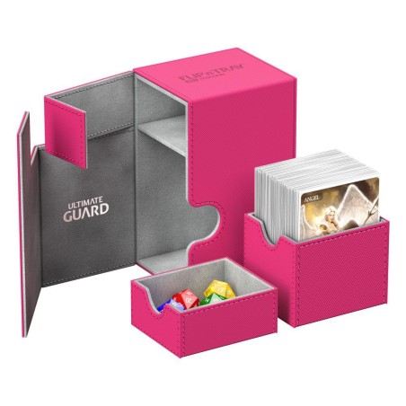 Deck Box: boite pour carte Flip'n'Tray 80+ taille standard XenoSkin rose