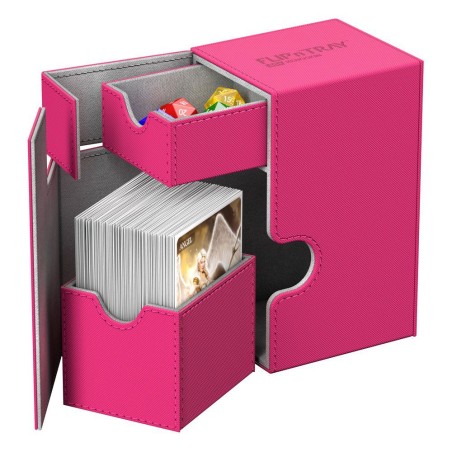Deck Box: boite pour carte Flip'n'Tray 80+ taille standard XenoSkin rose