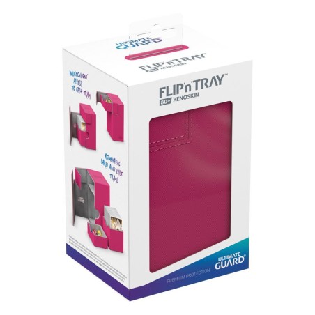 Deck Box: boite pour carte Flip'n'Tray 80+ taille standard XenoSkin rose
