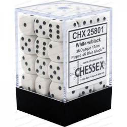 Dés: Set de 36 Dés 6 Opaque Blanc Chessex