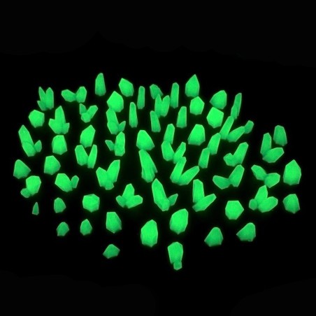 Décor: Cristaux en Résine Vert Phosphorescent 