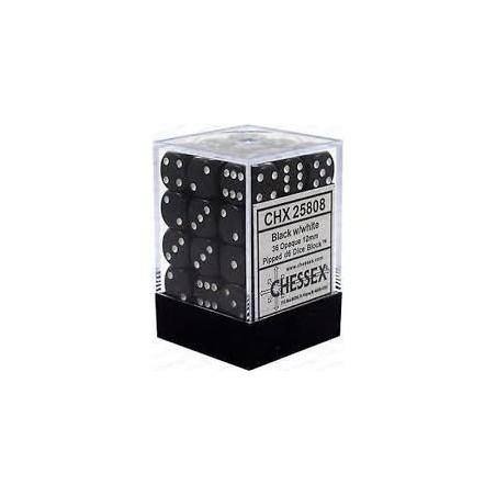 Dés: Set de 36 Dés 6 Opaque Noir Chessex