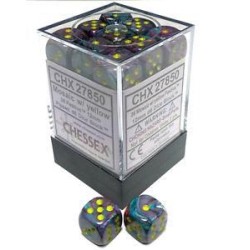 Dés: Set de 36 Dés 6 Transparent Mosaic Jaune Chessex