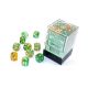 Dés: Set de 36 Dés 6 Transparent  Glitter Nebula Spring Chessex