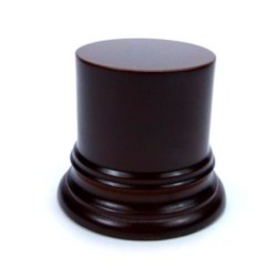 Socle: Cylindre Ouvragé 4,5cm Brun Noisette