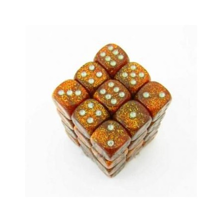 Dés: Set de 36 Dés 6 Glitter Or/Argent