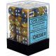 Dés: Set de 36 Dés 6 Gemini Bleu et Doré Chessex