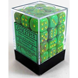 Dés: Set de 36 Dés 6 Opaque Vert Chessex