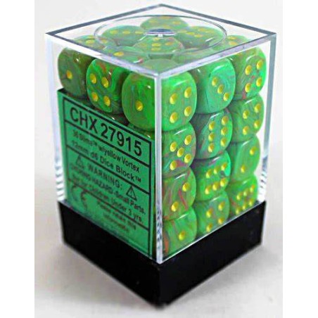 Dés: Set de 36 Dés 6 Opaque Vert Chessex