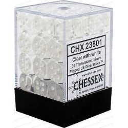Dés: Set de 36 Dés 6 Transparent Chessex