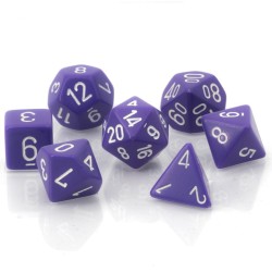 Dés: Assortiments de Dés JDR Opaque Violet/Blanc