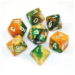 Dés: Assortiments de Dés JDR Gemini Or-Vert/Blanc