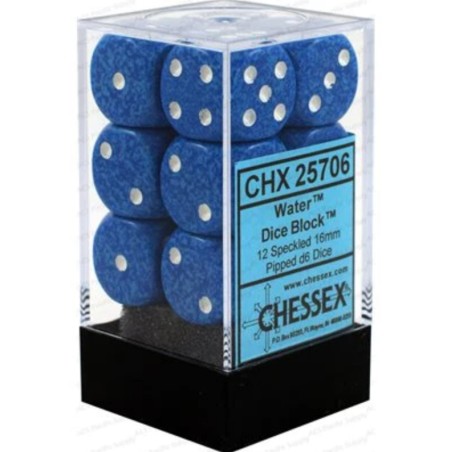 Dés: Set de 12 Dés 6 Speckled Eau