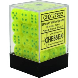Dés: Set de 36 Dés 6 Electric Jaune Vert