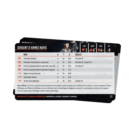 Kill Team: Sapeurs de la Marines Cartes Techniques