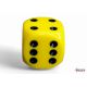 Dés: Set de 12 Dés 6 Opaque Jaune / Noir