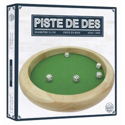 Piste de Dés en Bois 35cm et 5 Dés