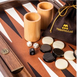 Jeux de Société: Backgammon Cuir Synthétique Caramel (48cm)