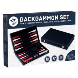 Jeux de Société: Backgammon Cuir Vegan Bleu (38cm)