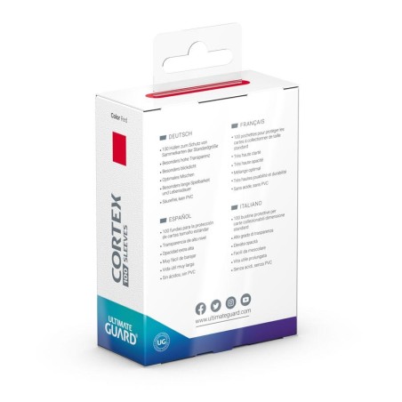 Pochettes-100-Proteges-Cartes-Cortex-Standard-Rouge
