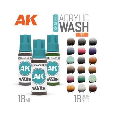 AK: Pack Wash (18 Pots de Peinture)