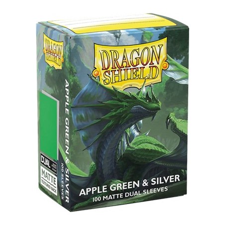 Pochettes-Dragon-Shield-Apple-Green-Silver-Dual-Matte
