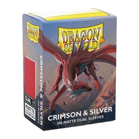 Pochettes-Dragon-Shield-crimson-Silver-Dual-Matte